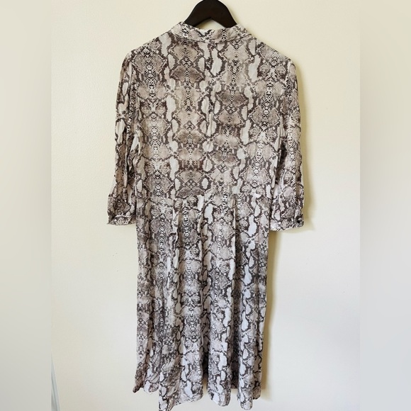 Philosophy Republic Maxi Long Sleeve Collared Shirt Dress Size 10 Snake Print - Picture 2 of 3